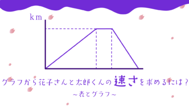 〈 中学受験 ・ 表とグラフ 〉グラフから花子さんと太郎くんの速さをとらえるには？
